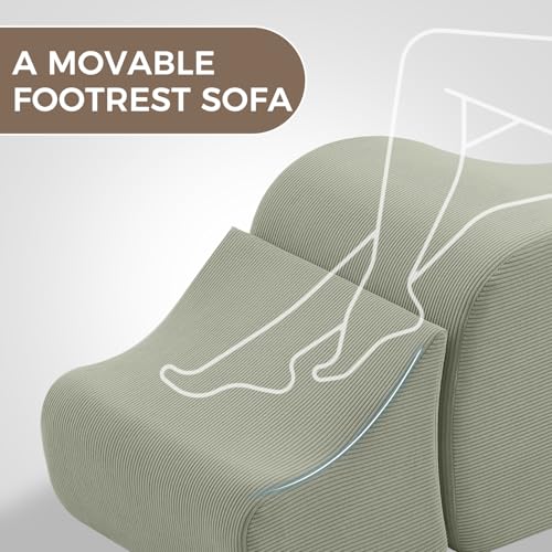 Yoga Chair Lounge for Adult, Ergonomic Chaise Lounge Chair with Side Pocket, Headrest, Waist Pad, Ottoman，Perfect for Stretching, Massage, and Relaxation, Used in Living Room, Bedroom - color: Grey