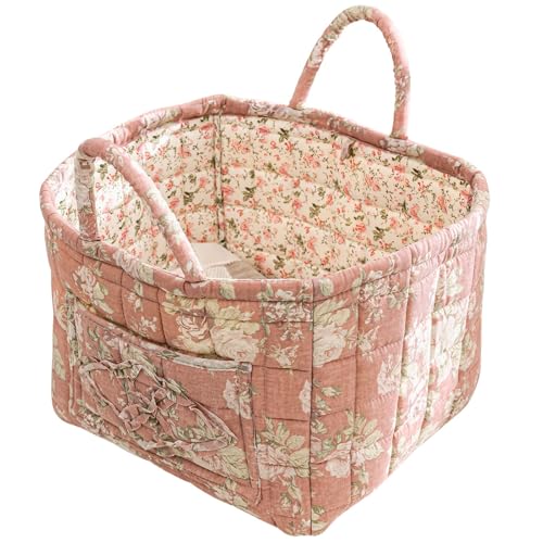 vctops Boho Fabric Quilted Storage Basket for Organizing, Basket Organizer Gift Baskets with Handles, Storage Bins for Toys, Books, Towels, and Clothes, Collapsible Fabric(Pattern H,13"x10.6"x10") - color: Pattern H