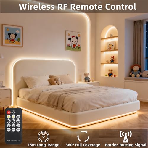 COB LED Strip Light with Remote, 16.4ft, 3000K Dimmable, Warm White LED Lights for Mirror, Under Bed, Stair, Cabinet, TV Backlight, Cuttable LED Light Strip - color: 3000K-Warm White