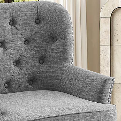 Rosevara Atlas Accent Chairs for Living Room & Bedroom, Comfy Polyester Gray Chairs - color: Polyester Gray