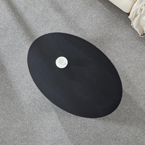 42.24” Modern Oval Coffee Table, MDF Center Table, Conference Table, Minimalist Accent Dinning Coffee Table for Living Room, Apartment,Office,Courtyard,No Assembly.(Black) - color: Black-f
