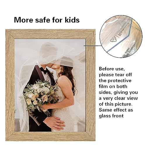 LUCKYLIFE Picture Frame Set 10-Pack, Gallery Wall Frame Collage with 8x10 5x7 4x6 Frames in Natural Woodgrain Finishes - color: Natural Woodgrain