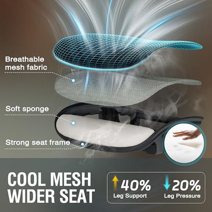 Mesh Office Chair,Ergonomic Computer Desk Chair,Sturdy Task Chair- Adjustable Lumbar Support & Armrests,Tilt Function,Comfort Wide Seat,Swivel Home Office Chair (Dusty Sage) - color: Dusty Sage