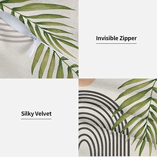 Boho Throw Pillows Covers 16x16 Set of 2, Mid Century Modern Pillow Covers Summer Outdoor Abstact Sunset Decorative Cushion Case for Bed Couch Sofa Home Decor | Modern Throw Pillow Covers Abstact Sunset Decorative Cushion Case For Bed Couch Sofa Home Deco