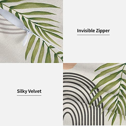 Boho Throw Pillows Covers 16x16 Set of 2, Mid Century Modern Pillow Covers Summer Outdoor Abstact Sunset Decorative Cushion Case for Bed Couch Sofa Home Decor | Modern Throw Pillow Covers Abstact Sunset Decorative Cushion Case For Bed Couch Sofa Home Deco