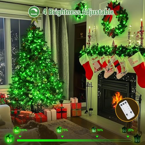 JMEXSUSS 600 LED Green Lights Indoor Outdoor Waterproof for Halloween Decor | Plug in 168 FT Green Christmas String Lights for Yard Tree Room Garden Halloween Party Xmas Decor, 8 Mode, Remote - color: Green, size: 600 LED