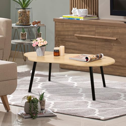 Small Coffee Table Cloud Coffee Table Modern Center Table Floor Table Walnut Irregular Coffee Tables Suitable for Living Room Small Spaces - color: Walnut