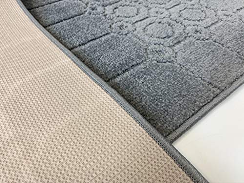 REMNAZ Custom Size Hallway Runner Rug, Art Grey, 25 in x 3 ft | Cut to Fit, Non-Slip Rubber Backed, Grip and Traction for Slipping Dogs on Hardwood & LVP, Washable, Lays Flat, Stays Put - color: Art / Grey, size: 2'1" x 3' (Rectangular)
