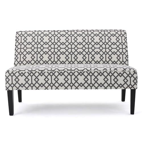 50" Small Loveseat Sofa, Comfy Mini Fabric Sofa Couch for Small Spaces, 2 Seater Armless Sofa with Solid Wood Legs for Living Room, Dorm, Office, Bedroom (Grey 1) - color: Grey 1