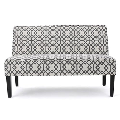 50" Small Loveseat Sofa, Comfy Mini Fabric Sofa Couch for Small Spaces, 2 Seater Armless Sofa with Solid Wood Legs for Living Room, Dorm, Office, Bedroom (Grey 1) - color: Grey 1