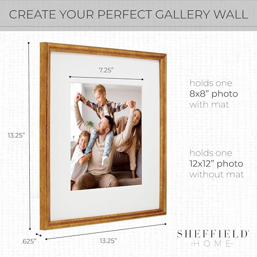 Sheffield Home 9 Piece Gallery Wall Frame Set, 12x12 Inch, Antique Bronze - color: Bronze, size: 12x12 Inch