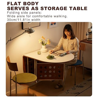 Extendable Drop Leaf Table,Versatile Collapsible Extension Table,Easy to Assemble,for Small Spaces Dining Room Kitchen.(Walnut) - color: Walnut