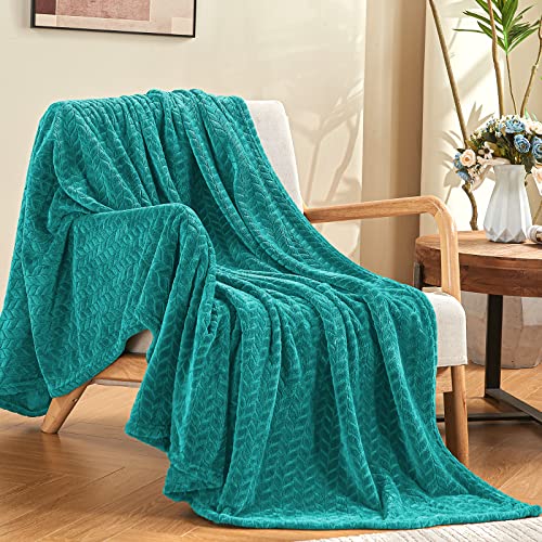 inhand Fleece Throw Blanket, Super Soft Fuzzy Blanket for Couch Sofa Bed Office, Cozy Plush Fleece Blanket Throw Size, Washable Lightweight Flannel Blankets Throw for All Season(50”x60”,Teal) - color: Teal, size: Throw/Travel-50x60 IN
