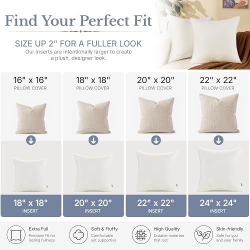 Leeden 12 x 20 Lumbar Pillow Inserts Set of 2 for Sofa Couch Support | Soft polyester fill with durable piping, perfect for sofa, bed and chair pillow covers with lasting comfort and support. - size: 12x20 Inch (Pack of 2)