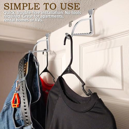Design Hangers and Hooks, Extension Devices on Closet Doors | for bedrooms and Laundry Rooms, Drying Racks, Chrome Alloy, Durability and Sturdiness，Chrome - color: Chrome
