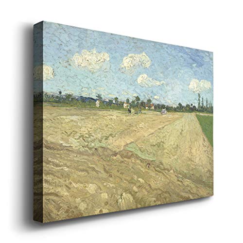 Renditions Gallery Ploughed Field by Vincent Van Gogh printed, Famous Painting Reproduction, Premium Gallery Wrapped Canvas Print, Ready to Hang, 8 in H x 12 in W, Made in America Farm Artwork - color: Ploughed Field, size: 12"L x 8"W