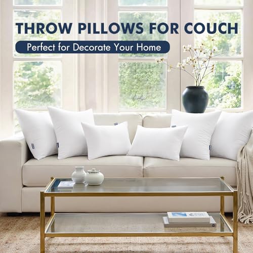 MIULEE 20x26 Throw Pillows Inserts 2 Pack, Decorative Pillows for Couch Bed | 100% Virgin Filling, Full and Fluffy, Lumbar, Back and Neck Support - size: Standard
