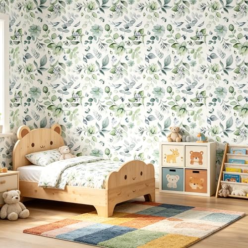 Green Leaf Peel and Stick self Adhesive Wallpaper - 128''x32'' - color: X06, size: 128"x32"