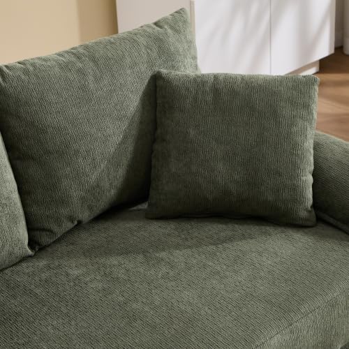 3-in-1 Convertible Sofa Bed | Foldable Loveseat Couch Floor Futon Sofa Sleeper Mattress Lounge Space‑Saving, Green - color: Green