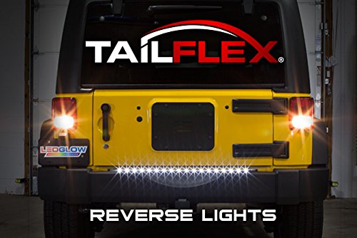 LEDGlow 36" Red TailFlex Tailgate LED Light Bar with White Reverse Lights | Fits Jeep & SUVs, Brake, Running, Turn Signals & Hazard Lights, Flexible Waterproof Strip, Flat 4 Pin Connector
