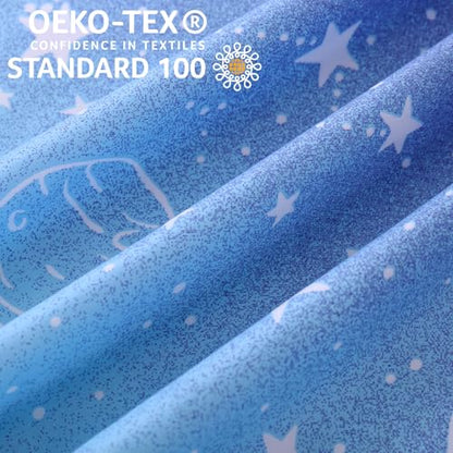 JSD Blue Stars Space Theme Kids Boys Duvet Cover Set Twin Size | 2 Piece Soft Printed Microfiber Duvet Cover with Pillow Sham Zipper Closure, Comforter Not Included, Oeko-Tex Certified - color: Blue Stars, size: Twin