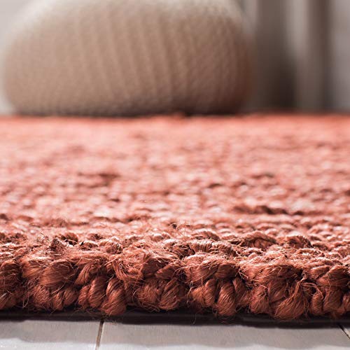 SAFAVIEH Area Rug 3x5 - Natural Fiber Collection - Rust, Handmade Jute, Farmhouse Style, Chunky Textured Thick Pile (NF447C) - color: Rust, size: 3' x 5' (Rectangular)