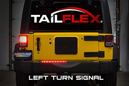 LEDGlow 36" Red TailFlex Tailgate LED Light Bar with White Reverse Lights | Fits Jeep & SUVs, Brake, Running, Turn Signals & Hazard Lights, Flexible Waterproof Strip, Flat 4 Pin Connector