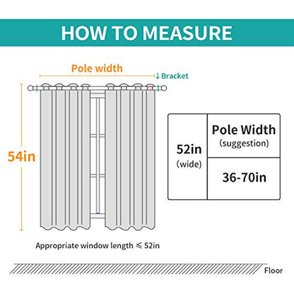 BUHUA Light Grey Room Darkening Curtains Thermal Insulated Black Out Window Curtains for Kids Bedroom 52W×54L Set of 2 - color: Light Grey, size: 52"W x 54"L (Pack of 2)