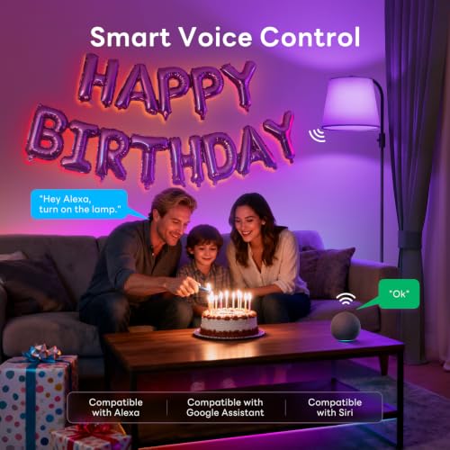 Smart RGB Arc Floor Lamp, 65", App Control, Compatible with Alexa | 2700K-6000K tunable white, 1%-100% dimmable, music sync, 1200lm, 350° swivel woven linen shade, no account required - color: Black, size: 65"(App Control)