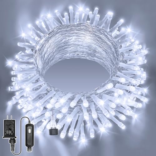 Ollny 120LED 40FT String Lights, Cool White Plug in Fairy Lights with Timer 8 Modes, Waterproof Connectable Indoor Light for Bedroom Wedding Classroom Outdoor Holiday Party Decorations - color: Cool White, size: 120 LEDs
