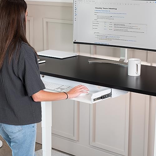 VIVO Large 33 inch Under Desk Slide Out Storage Drawer Organizer, White, DESK-DR33-W - color: White