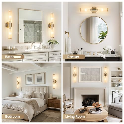 Morauroral Sand Nickel Battery Operated Wall Sconces Set of Two, Rechargeable Wall Sconce with Dimmable Remote Control, 20 Inch Wireless Sconce Wall Light for Bedroom, Living Room (Bulbs Included) - color: Sand Nickel