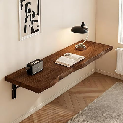 Wall Mounted Folding Table Desk，Multifunctional Solid Wood Folding Floating Wall Desk Fold Down Shelf, for Small Space Kitchen & Dining Room Computer(Plate Thickness 1.18, W55.1” X D17.7”) - color: Plate Thickness 1.18, size: W55.1” X D17.7”
