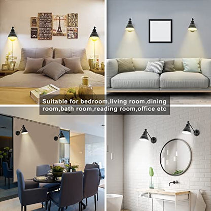 GOODATE 1 Pack Plug in Wall Sconce with Remote Control, Stepless Dimming & Stepless Colors 2700K-6500K, Plug in Wall Light, Swing Arm Wall Lamp with Night Light & Timer, LED Bulb Included - size: Black-1 PACK(Bulb+Remote)
