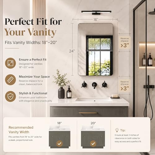16x24 Black Medicine Cabinet with Mirror, Recessed & Surface Mount | Bathroom mirror with storage: 6 adjustable shelves fit tall bottles; DTC soft-close hinges; rust-resistant aluminum - size: 16" x 24"