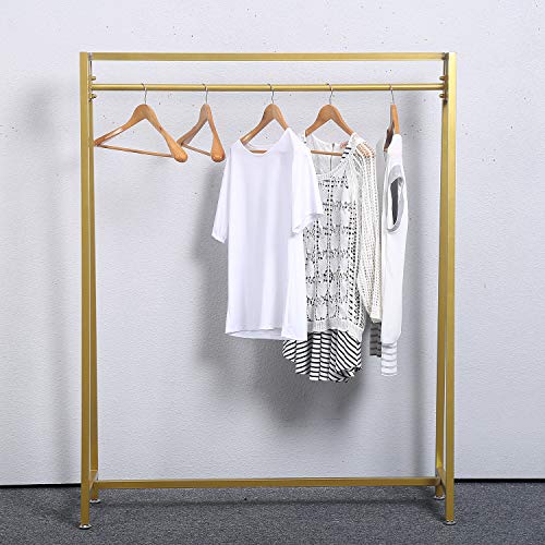MBQQ Moden Metal Clothes Rack with Clothing Hanging Rack Organizer for Laundry Drying Rack Display Racks Garment Racks,Gold - color: Gold