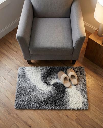 Rugs.com Soft Touch Shag Collection Area Rug – 2X3 Smoke Grey Shag Rug Perfect for Entryways, Kitchens, Breakfast Nooks, Accent Pieces - color: Smoke Grey, size: 2' x 3' (Rectangular)