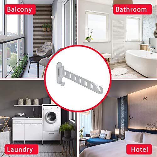 JOOM Laundry Drying Rack Wall Mounted Clothes Drying Rack Clothes Hanger White - color: White, size: two pack