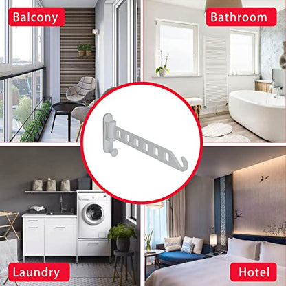 JOOM Laundry Drying Rack Wall Mounted Clothes Drying Rack Clothes Hanger White - color: White, size: two pack