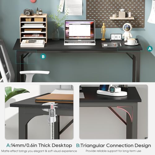 BestOffice Computer Desk,Home Office Desk, Modern Simple Style for Home Office Study Writing (Black, 39 Inch) - color: Black, size: 39 Inch