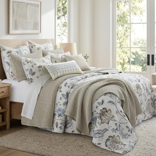 Levtex Home Mills Waffle Twin Bedspread Set (84x104in) with 1 Pillow Sham (26x20in) - Undyed Wheat - Cotton Waffle Twin Size Bedspread Set - Lightweight, Soft, Pre-Washed - color: Wheat, size: Twin Bedspread