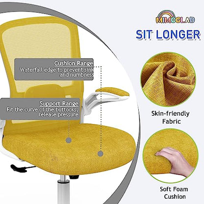 Mimoglad Ergonomic High Back Mesh Office Chair, Adjustable Lumbar Support, Thickened Seat Cushion (Modern, Jasmine) - color: Jasmine