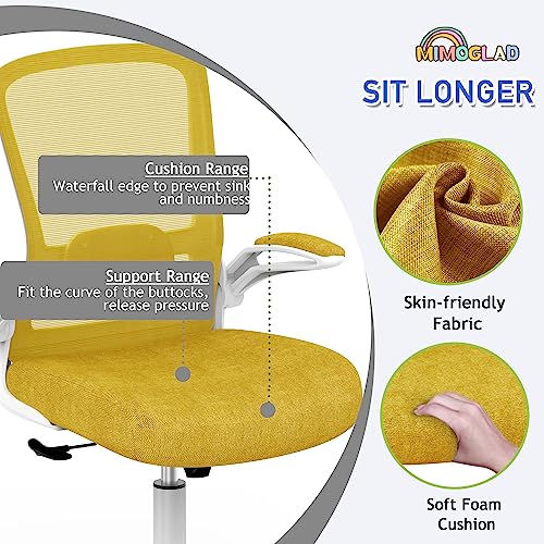Mimoglad Ergonomic High Back Mesh Office Chair, Adjustable Lumbar Support, Thickened Seat Cushion (Modern, Jasmine) - color: Jasmine