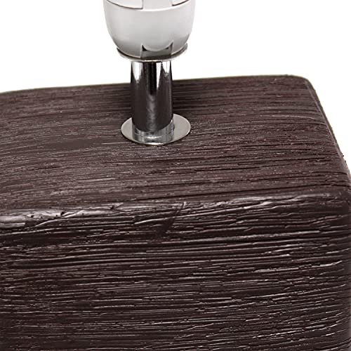 Simple Designs Petite Faux LT2072-BWN Stone Table Lamp with Fabric Shade, Brown with White Shade - color: Brown