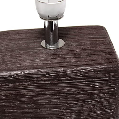 Simple Designs Petite Faux LT2072-BWN Stone Table Lamp with Fabric Shade, Brown with White Shade - color: Brown