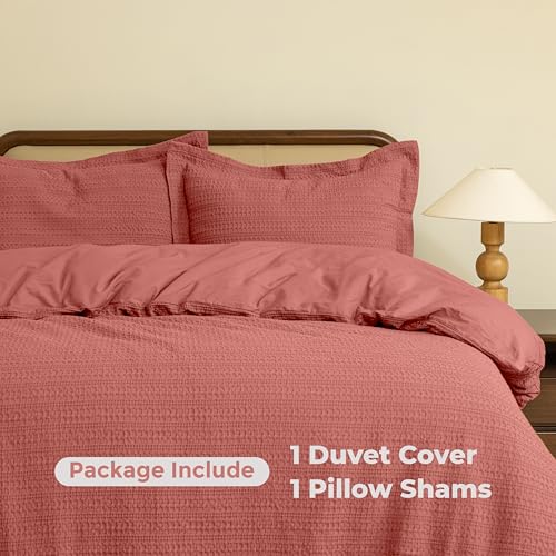 Dreamology Waffle Duvet Cover, Twin Duvet Cover, 100% Cotton Waffle Weave | Duvet Covers with Zipper Closure, Soft Luxury Textured & Breathable Duvet Cover Set,Twin Bedding Set 2 Pieces (Terracotta) - color: Terracotta, size: Twin