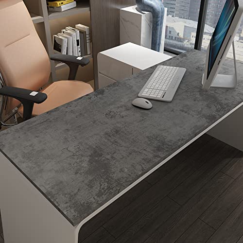 16"×354" Grey Blue Concrete Contact Paper 3D Extra Thick Faux Cement Concrete Wallpaper Peel and Stick Vinyl Textured Removable Adhesive Sticky Wall Tile Sticker for Kitchen Countertop Gym Bathroom - color: Grey Blue, size: 16" x 354"