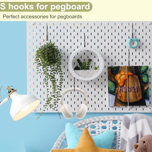 ESFUN 30 Pack 2.4 inches S Hooks for Hanging on Wire Shelves, Black S Shaped Hanging Hooks Hangers Pan Holder Pot Wire Rack Hooks for Kitchenware Spoons Pans Pots Utensils Jeans Bags Towels Plants, - size: 2.4 inch
