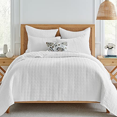 Levtex Home - Mills Waffle - Twin Quilt Set - Bright White Cotton Waffle - Quilt Size (68 x 86in.), Sham Size (26 x 20in.) - color: Bright White, size: Twin Quilt