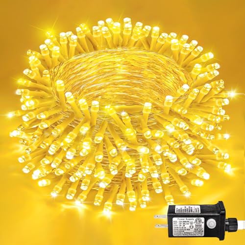 82FT 250 LED Outdoor String Lights, Warm White Christmas Lights Indoor | Plug in Waterproof 8 Modes Clear Wire String Twinkle Lights for Bedroom Outside Patio Yard Xmas Party Wedding Decorations - color: Warm White, size: 82FT 250LED